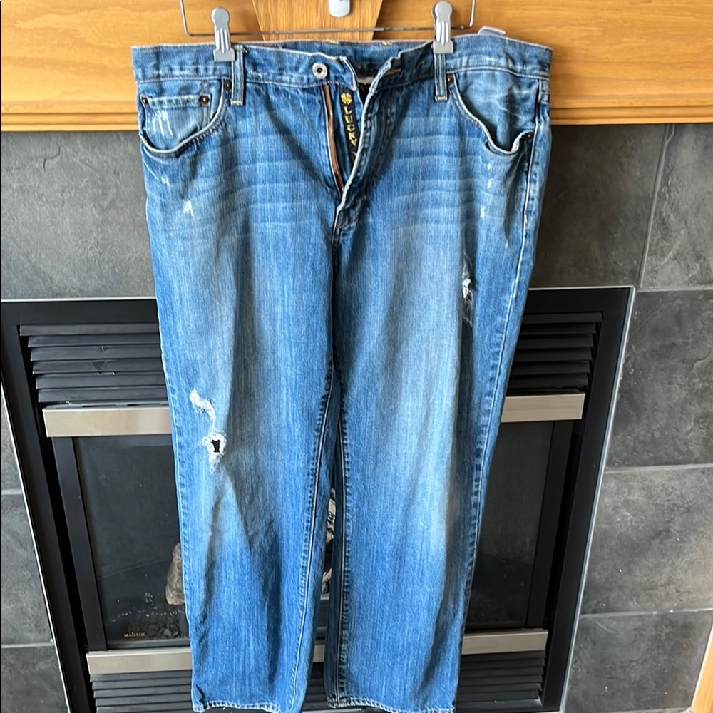 Men's Blue Distressed Jeans